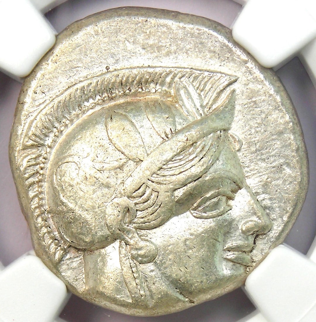 ATTICA ATHENS ATHENA OWL AR TETRADRACHM SILVER COIN: Attica Athens Athena Owl AR Tetradrachm Silver Coin Year: 404 BC Denomination: Tetradrachm Country of Origin: Greece Accessories: None Accessories Notice: When purchasing pre-owned goods, please refer
