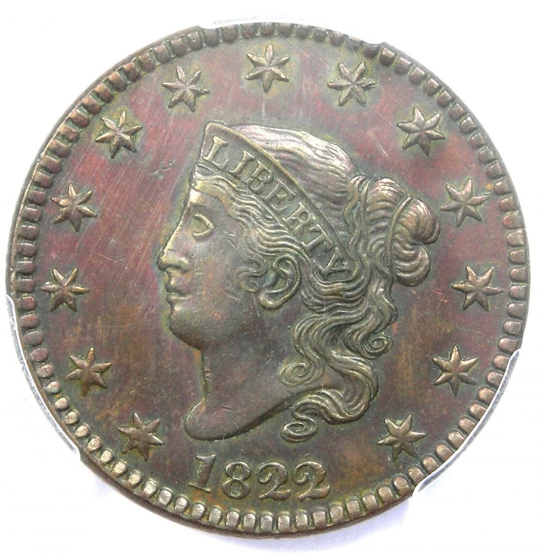 1822 CORONET MATRON LARGE CENT 1C COIN (1 of 2)