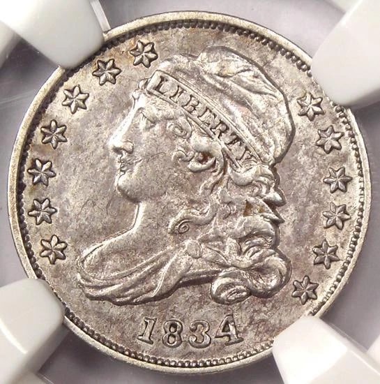 1834 CAPPED BUST DIME - RARE EARLY DATE COIN: 1834 Capped Bust Dime - Rare Early Date Coin Year: 1834 Denomination: Country of Origin: United States Accessories: None Accessories Notice: When purchasing pre-owned goods, please refer to the photos