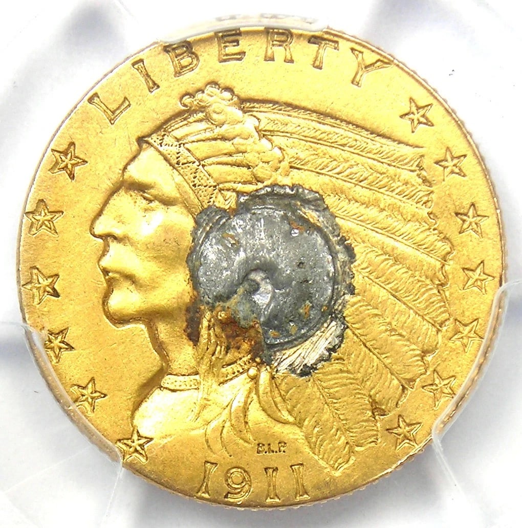 1911-D INDIAN GOLD QUARTER EAGLE $2.50 COIN: 1911-D Indian Gold Quarter Eagle $2.50 Coin Year: 1911 Denomination: $2.50 Country of Origin: United States Accessories: None Accessories Notice: When purchasing pre-owned goods, please refer to the