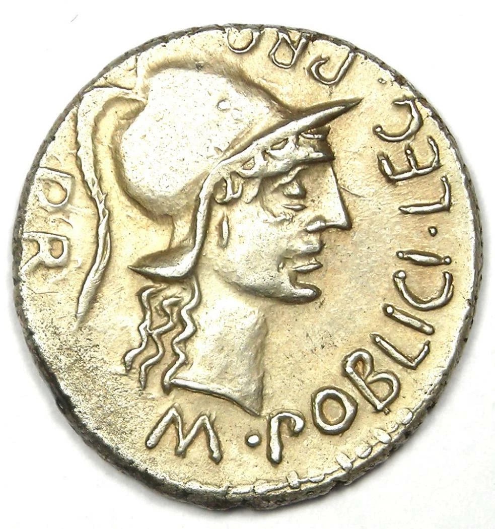 ROMAN POMPEY JUNIOR AR DENARIUS SILVER COIN: Roman Pompey Junior AR Denarius Silver Coin Year: 46 BC Denomination: Denarius Country of Origin: Italy Accessories: None Accessories Notice: When purchasing pre-owned goods, please refer to the