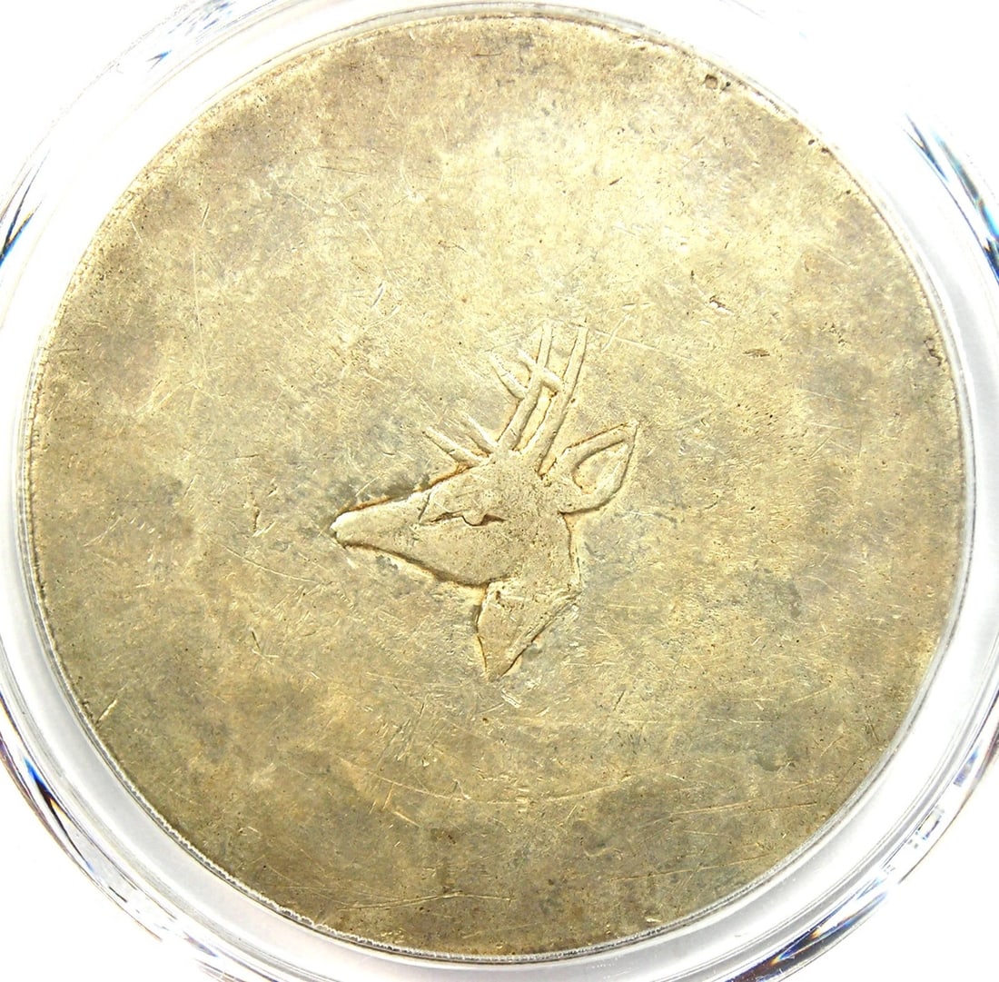1943-44 CHINA FRENCH INDO CHINA TAEL STAG COIN: 1943-44 China French Indo China Tael Stag Coin Year: 1943 Denomination: Tael Country of Origin: China Accessories: None Accessories Notice: When purchasing pre-owned goods, please refer to the photos
