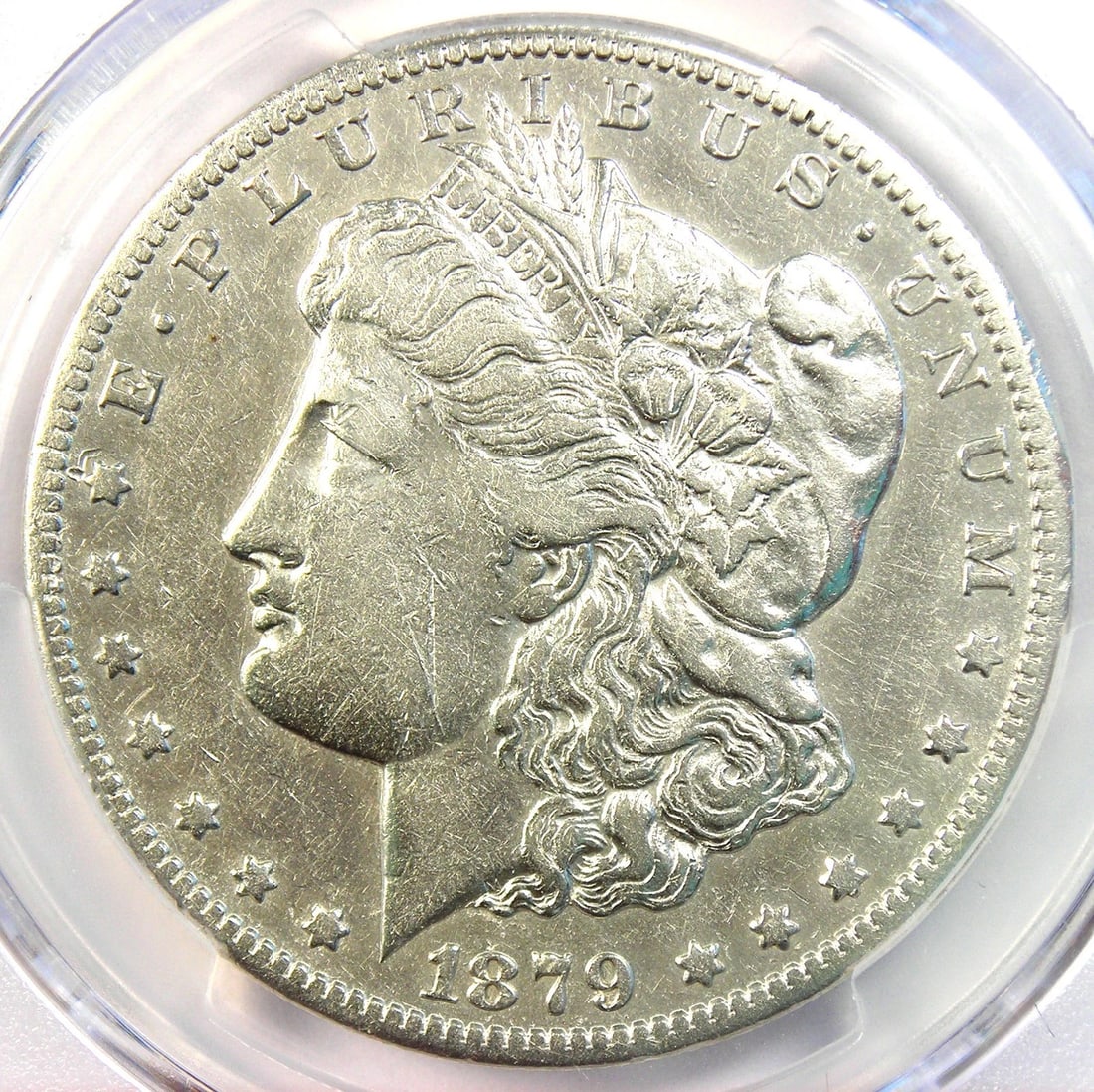 1879-CC MORGAN SILVER DOLLAR $1 CARSON CITY COIN: 1879-CC Morgan Silver Dollar $1 Carson City Coin Year: 1879 Denomination: $1 Country of Origin: United States Accessories: None Accessories Notice: When purchasing pre-owned goods, please refer to
