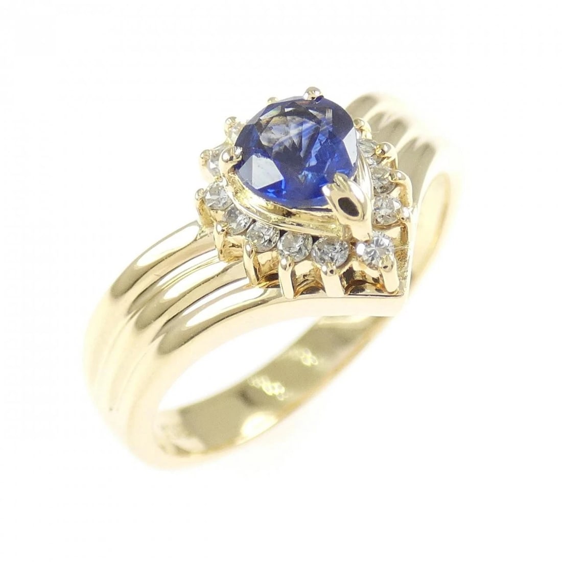 K18YG SAPPHIRE RING: K18YG Sapphire Ring Brand: Unbranded Type/Style: Sapphire Ring Material: K18 yellow gold, Main Stone Sapphire Color: yellow gold Size: US5 3/4 Accessories: None Accessories Notice: When purchasing
