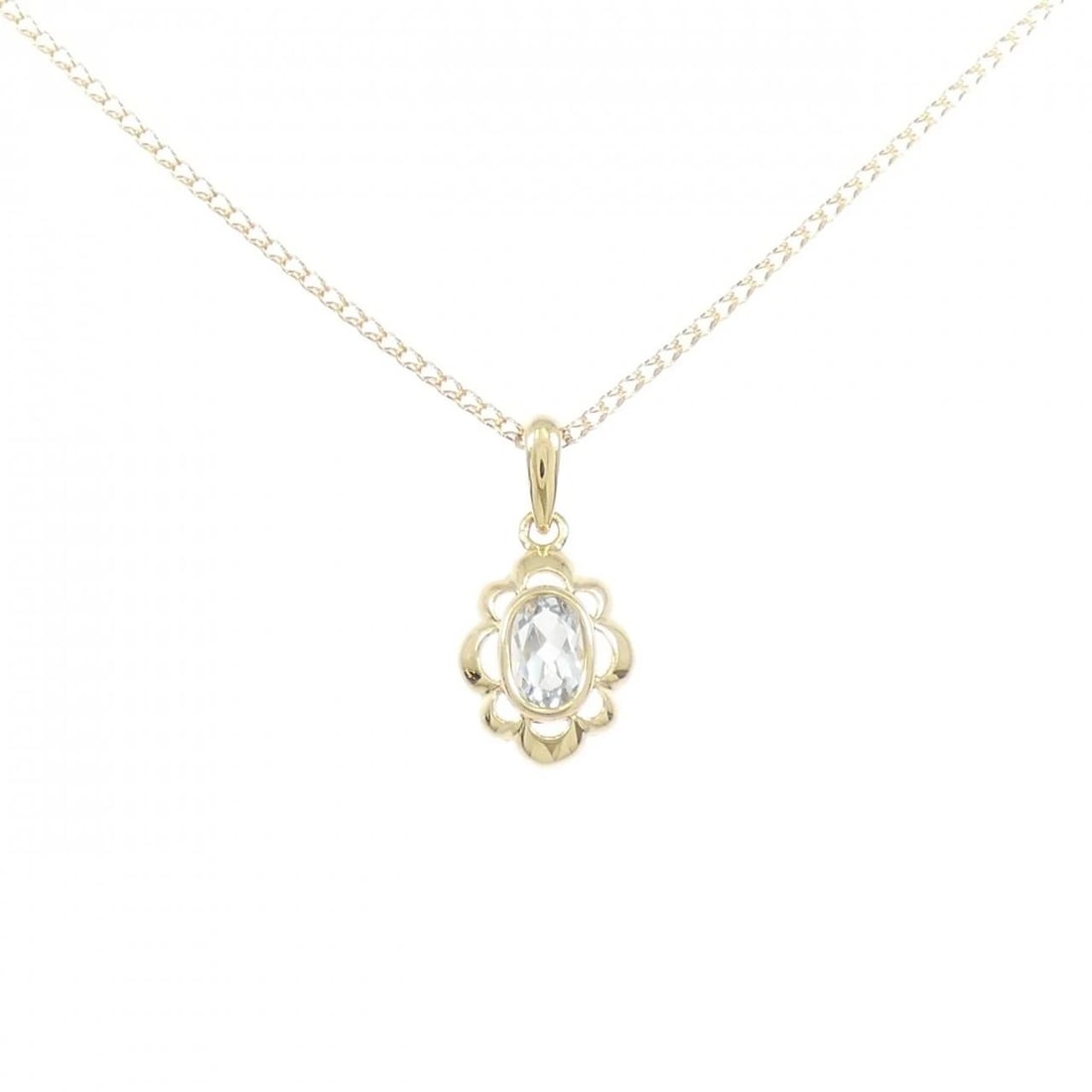 K18YG AQUAMARINE NECKLACE: K18YG Aquamarine Necklace Brand: Unbranded Type/Style: Aquamarine Necklace Material: K18 yellow gold, Color: yellow gold Size: Length:40cm Pendant length approx. x width approx.: 18.6mmx9.2mm Chain