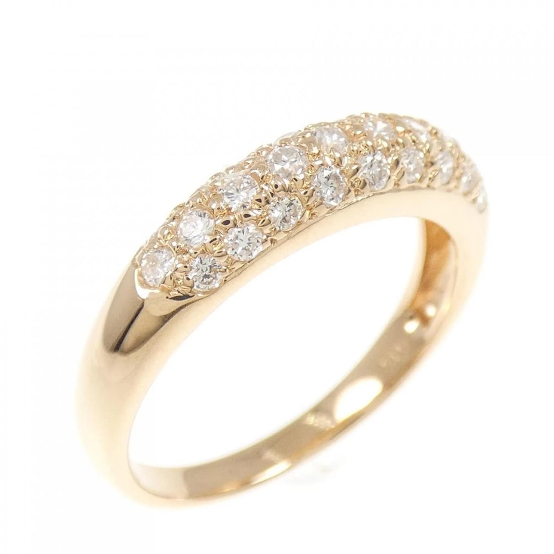 K18PG PAVE DIAMOND RING: K18PG Pave Diamond Ring Brand: Unbranded Type/Style: Diamond Ring Material: K18 Pink Gold, Main Stone Natural Color: Pink Gold Size: US6 1/4 Accessories: None Accessories Notice: When purchasing