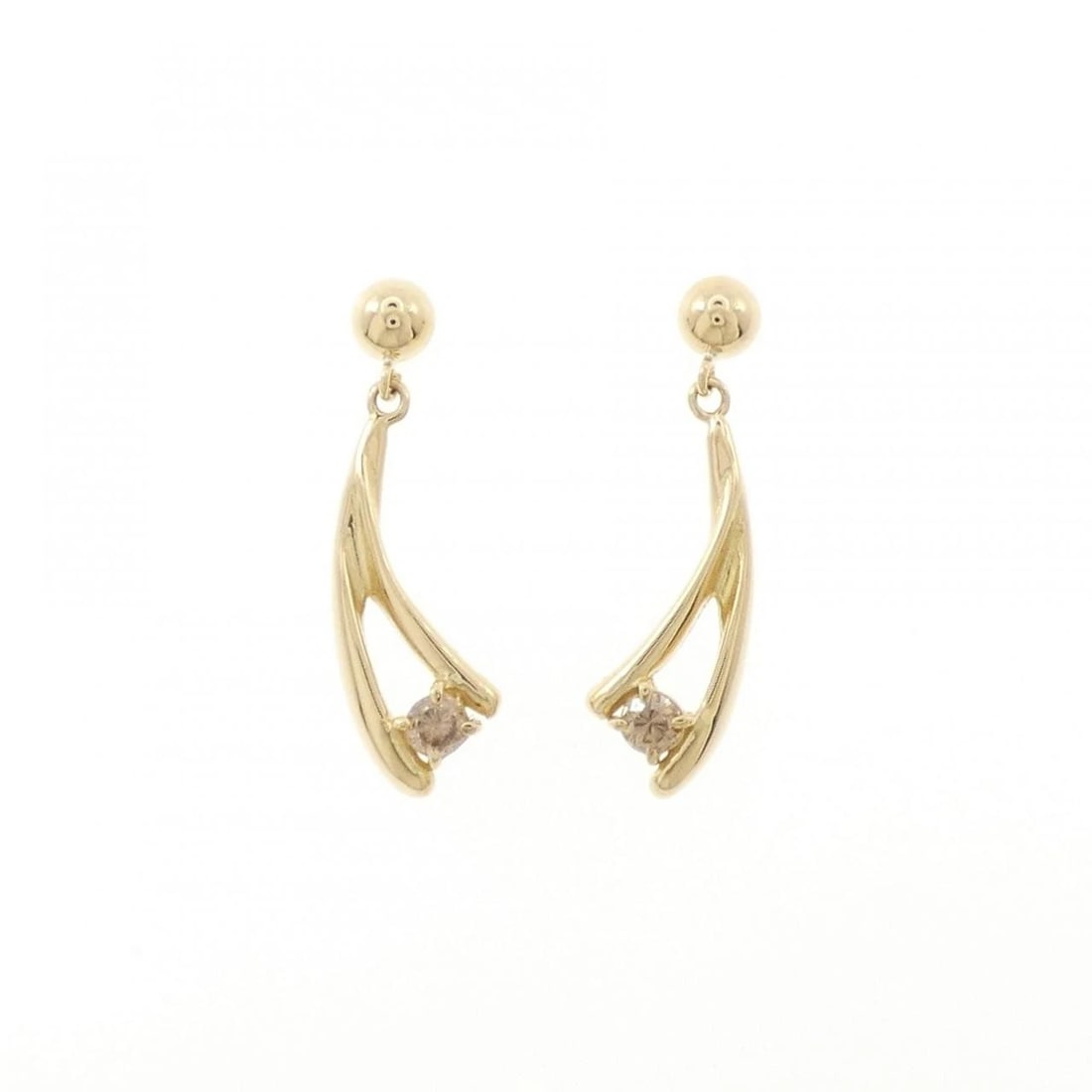 K18YG DIAMOND PIERCE: K18YG Diamond Pierce Brand: Unbranded Type/Style: Diamond Pierce/Earring Material: K18 yellow gold, Main Stone Natural Color: yellow gold Size: Approximate dimensions (height x width): 24.3cm x 6.7cm