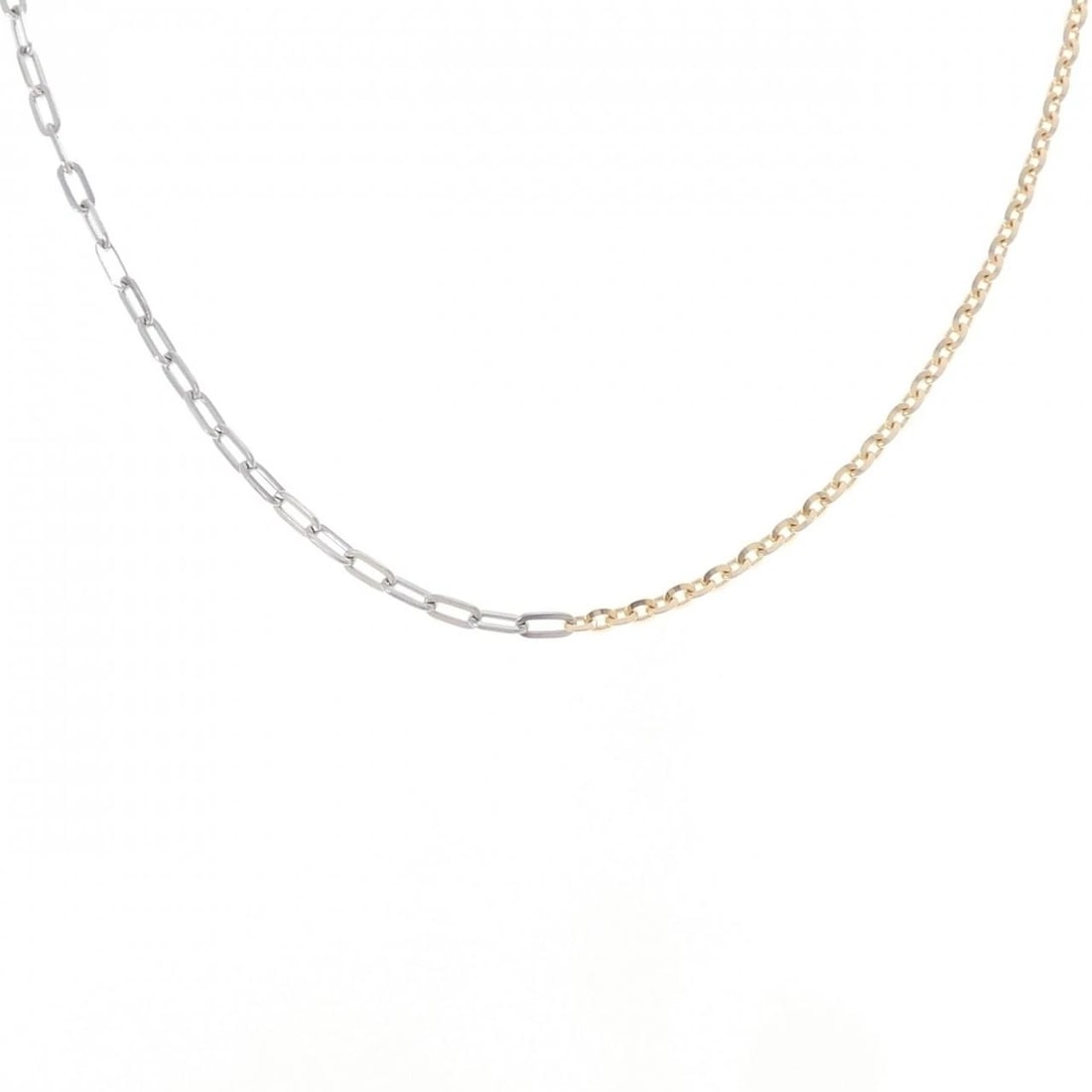 K18YG/PT850 NECKLACE: K18YG/PT850 Necklace Brand: Unbranded Type/Style: Necklace Material: 18K Yellow Gold/Platinum 850, Color: yellow gold/Platinum Size: Length: 50cm Chain maximum width (thick): 2.2mm Chain maximum