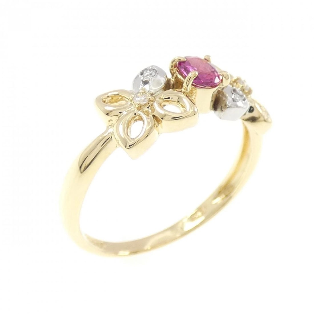 K18YG/PT900 RUBY RING: K18YG/PT900 Ruby Ring Brand: Unbranded Type/Style: Ruby Ring Material: 18k yellow gold / Platinum 900, Main Stone Ruby Color: yellow gold/Platinum Size: US6 1/4 Accessories: None Accessories Notice: