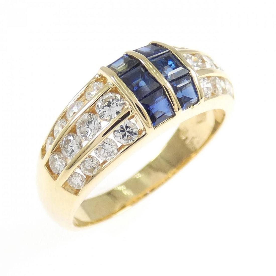 K18YG SAPPHIRE RING: K18YG Sapphire Ring Brand: Unbranded Type/Style: Sapphire Ring Material: K18 yellow gold, Main Stone Sapphire Color: yellow gold Size: US5 1/2 Accessories: None Accessories Notice: When purchasing