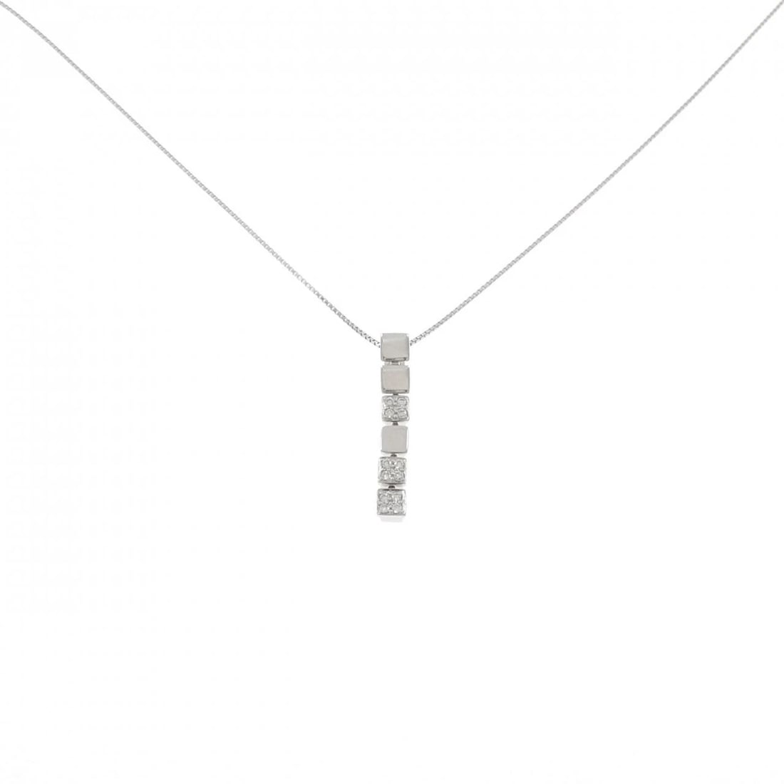 750WG/K18WG DIAMOND NECKLACE: 750WG/K18WG Diamond Necklace Brand: Unbranded Type/Style: Diamond Necklace Material: 750 White Gold/18K White Gold, Color: white gold Size: Length:45cm Pendant length approx. x width approx.:
