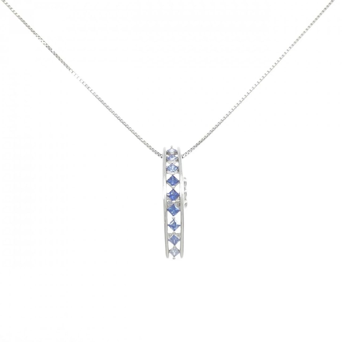 JUNE SAPPHIRE NECKLACE: June Sapphire Necklace Brand: JUNE Type/Style: June Necklace Material: 750 White Gold/18K White Gold, Color: White Gold Size: Length:45cm Pendant length approx. x width approx.: 33.4mmx6.9mm Chain