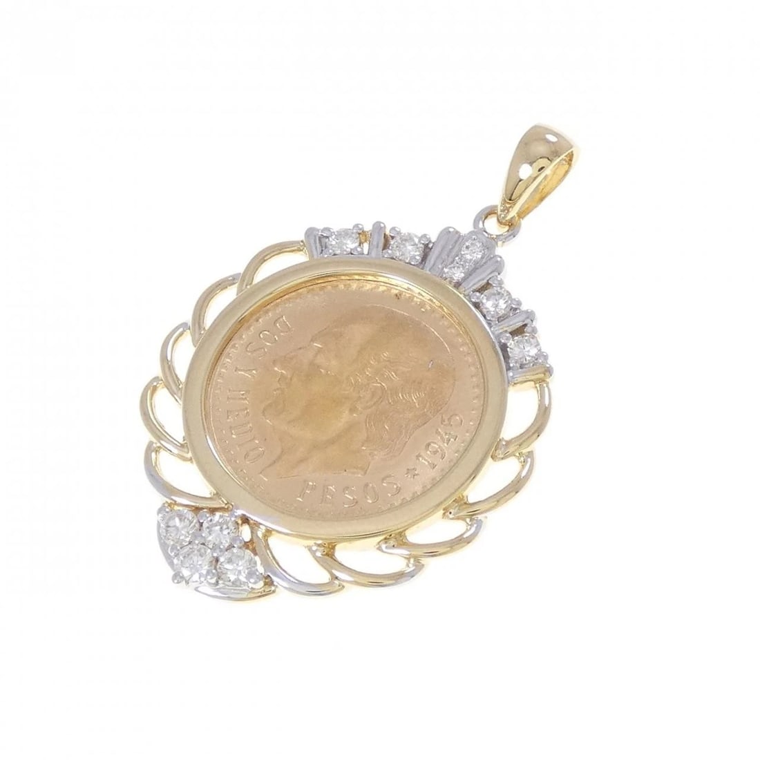 18KTYG/18KTWG (FRAME) DIAMOND COIN PENDANT: 18KTYG/18KTWG (frame) Diamond Coin Pendant Brand: Unbranded Type/Style: Diamond Coin Material: 18KT Yellow Gold/18KT White Gold (frame), Main Stone Natural Color: Yellow Gold/White Gold Size: Approx.