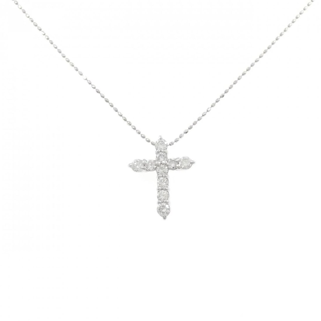 PT900/PT850 CROSS DIAMOND NECKLACE: PT900/PT850 Cross Diamond Necklace Brand: Unbranded Type/Style: Diamond Necklace Material: Platinum900/Platinum850, Main Stone Natural Color: Platinum Size: Length:40cm Pendant length approx. x width