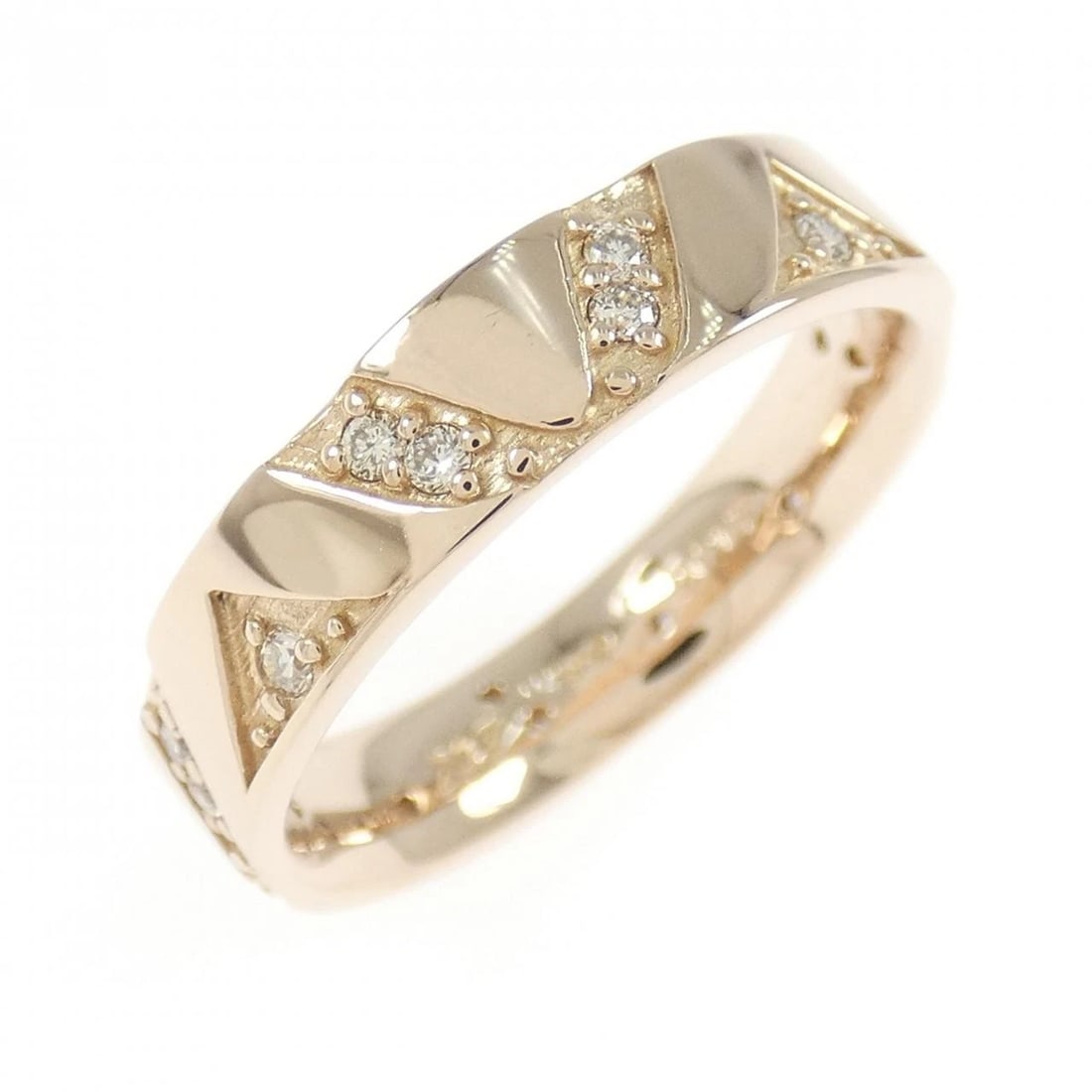 K18PG DIAMOND RING: K18PG Diamond Ring Brand: Unbranded Type/Style: Diamond Ring Material: K18 Pink Gold, Color: Pink Gold Size: US5 1/4 Accessories: None Accessories Notice: When purchasing pre-owned goods, please