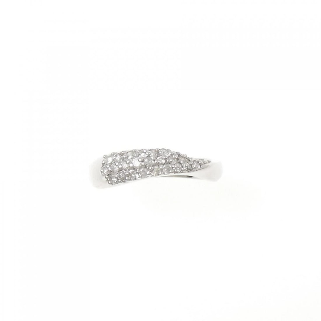 K18WG DIAMOND PINKY RING - 2