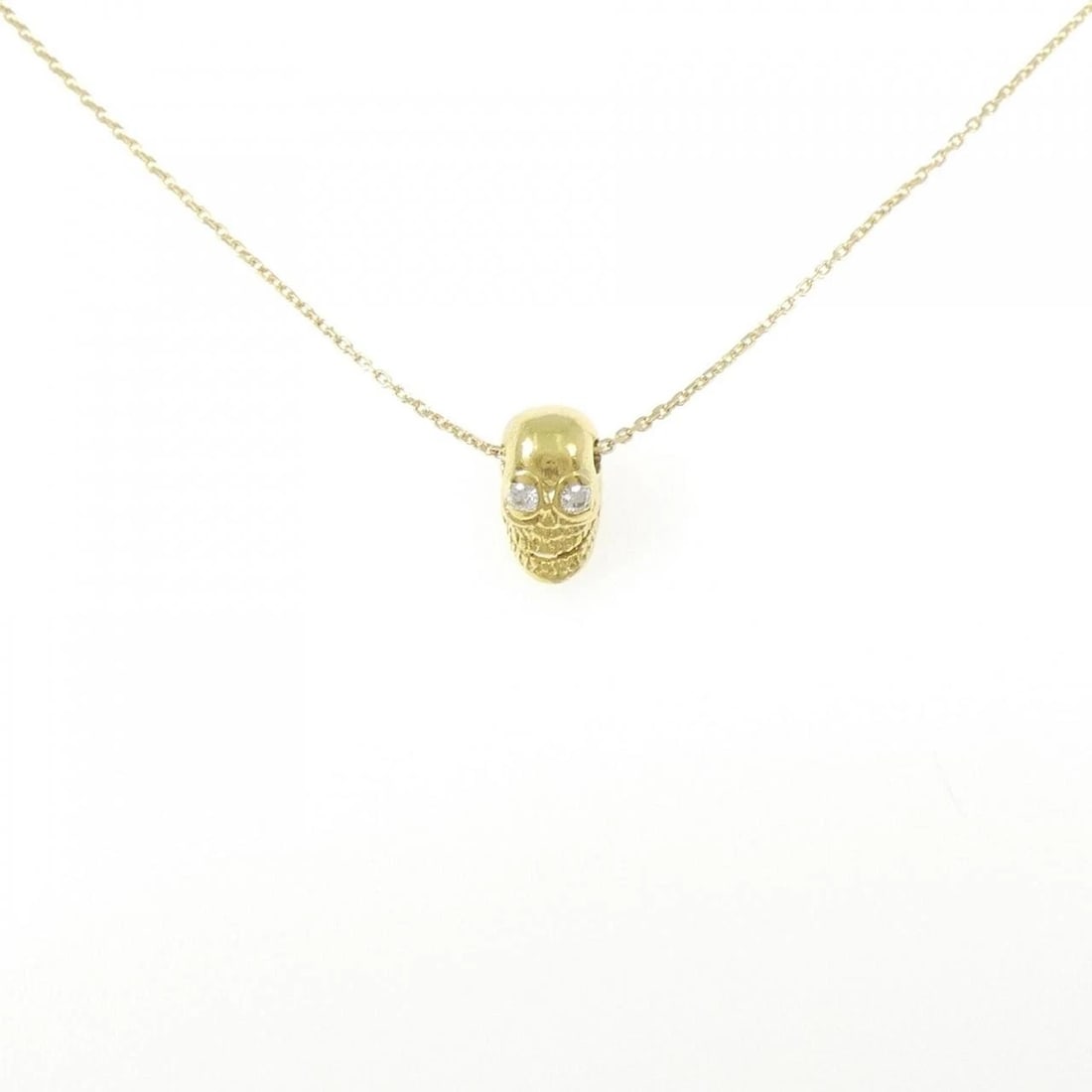 750YG SKULL DIAMOND NECKLACE: 750YG Skull Diamond Necklace Brand: Unbranded Type/Style: Diamond Necklace Material: 750 yellow gold, Main Stone Natural Color: yellow gold Size: Length:46cm Pendant length approx. x width approx.: