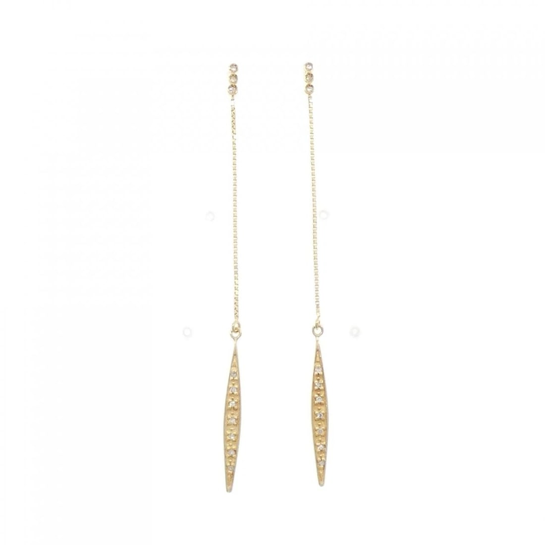 K18YG DIAMOND PIERCE: K18YG Diamond Pierce Brand: Unbranded Type/Style: Diamond Pierce/Earring Material: K18 yellow gold, Color: yellow gold Size: Approx. length x width: 77.8mm x 3.3mm Accessories: None Accessories