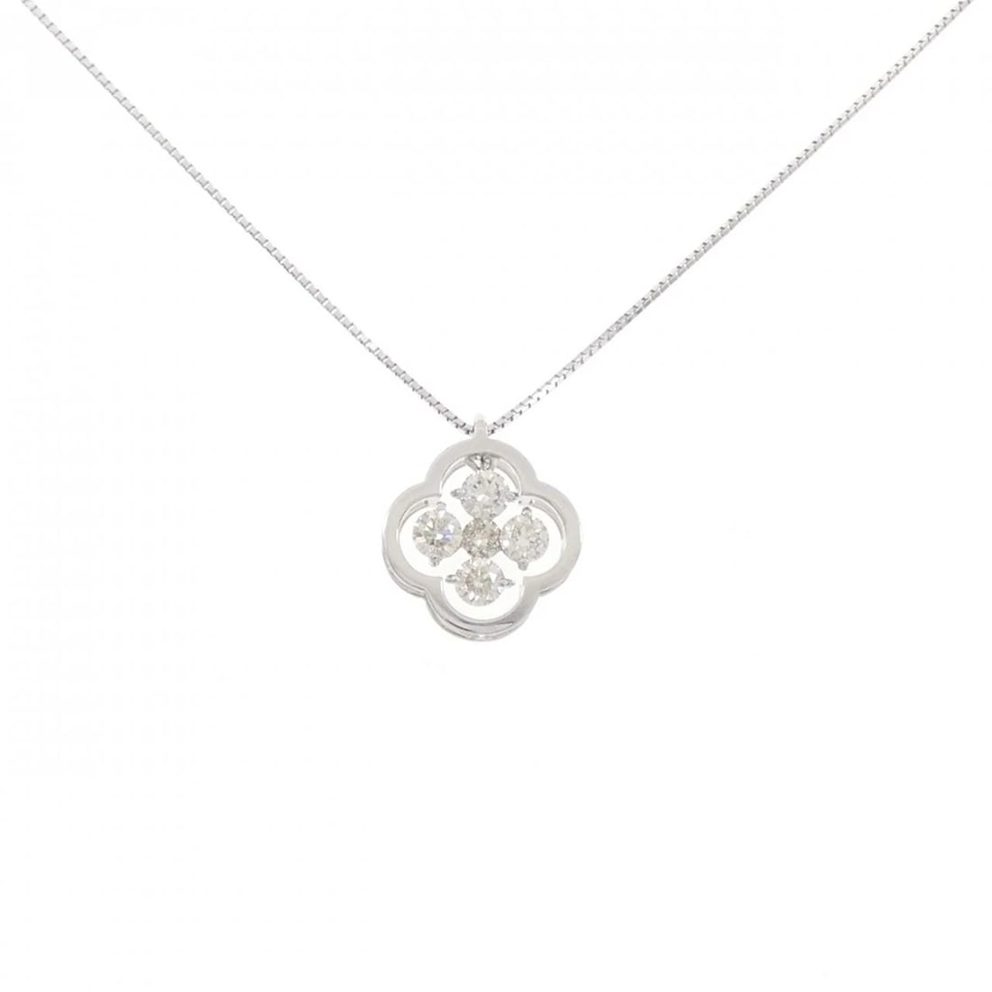 K18WG FLOWER DIAMOND NECKLACE: K18WG Flower Diamond Necklace Brand: Unbranded Type/Style: Diamond Necklace Material: K18 white gold, Main Stone Natural Color: white gold Size: Length:45cm Pendant length approx. x width approx.: