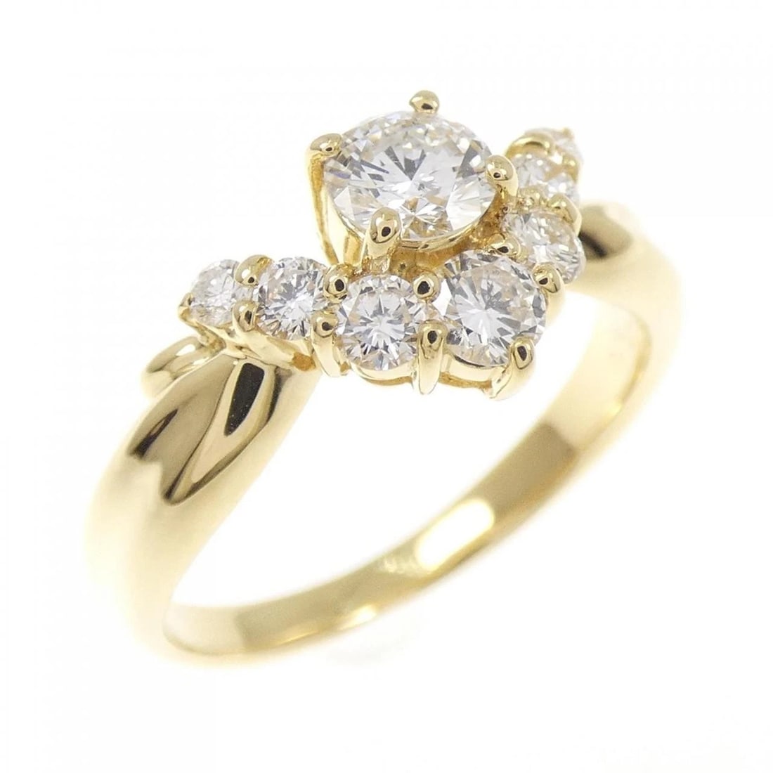 K18YG DIAMOND RING: K18YG Diamond Ring Brand: Unbranded Type/Style: Diamond Ring Material: K18 yellow gold, Main Stone Natural Color: yellow gold Size: US4 3/4 Accessories: None Accessories Notice: When purchasing