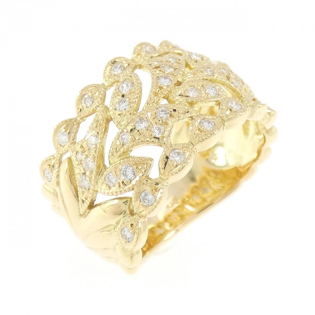 K18YG DIAMOND RING: K18YG Diamond Ring Brand: Unbranded Type/Style: Diamond Ring Material: K18 yellow gold, Color: yellow gold Size: US6 1/4 Accessories: None Accessories Notice: When purchasing pre-owned goo