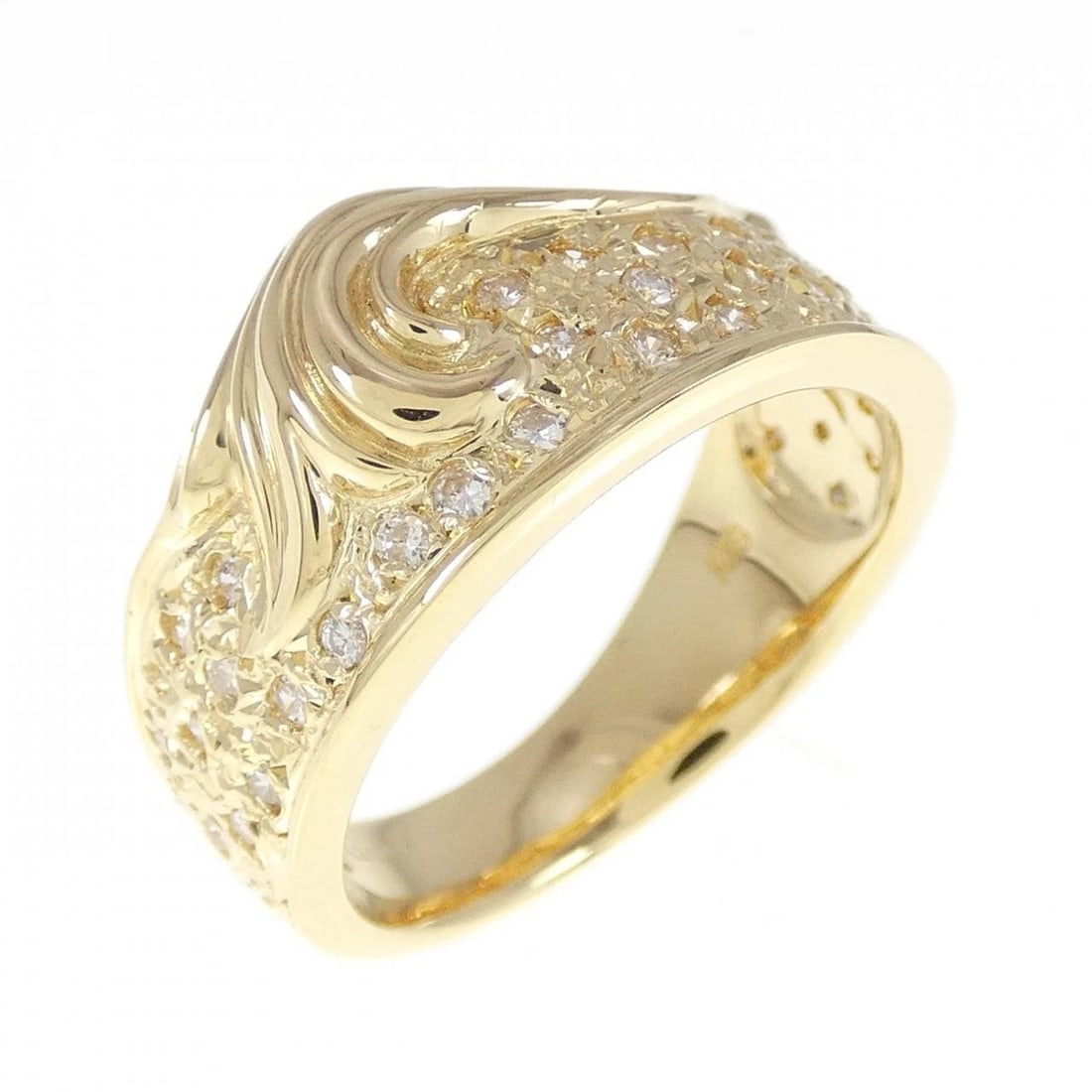 K18YG DIAMOND RING: K18YG Diamond Ring Brand: Unbranded Type/Style: Diamond Ring Material: K18 yellow gold, Color: yellow gold Size: US6 1/2 Accessories: None Accessories Notice: When purchasing pre-owned goo