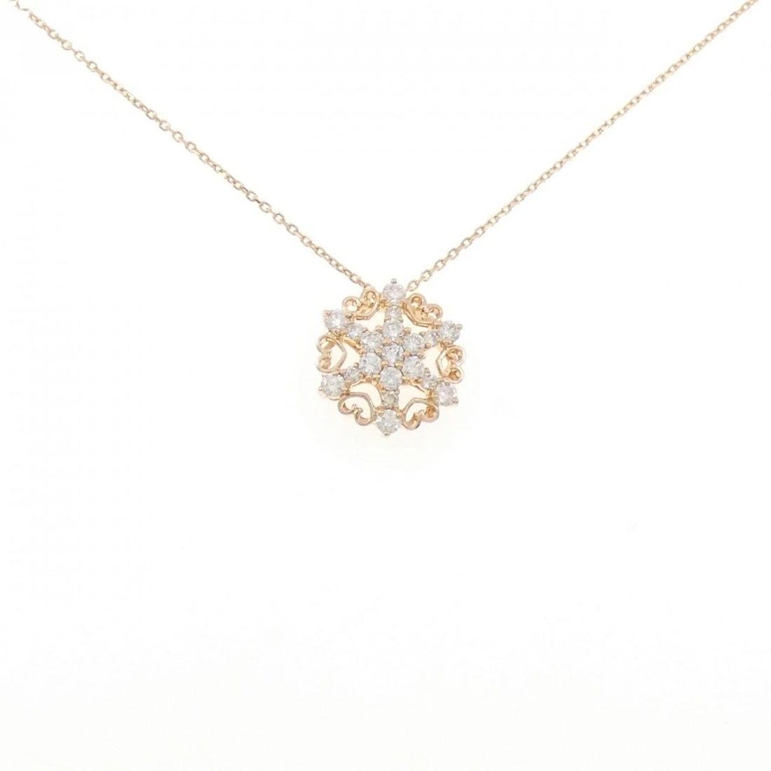 K18PG DIAMOND NECKLACE: K18PG Diamond Necklace Brand: Unbranded Type/Style: Diamond Necklace Material: K18 Pink Gold, Color: Pink Gold Size: Length: 45cm Pendant length approx. x width approx.: 17.0mmx15.6mm Chain maximum
