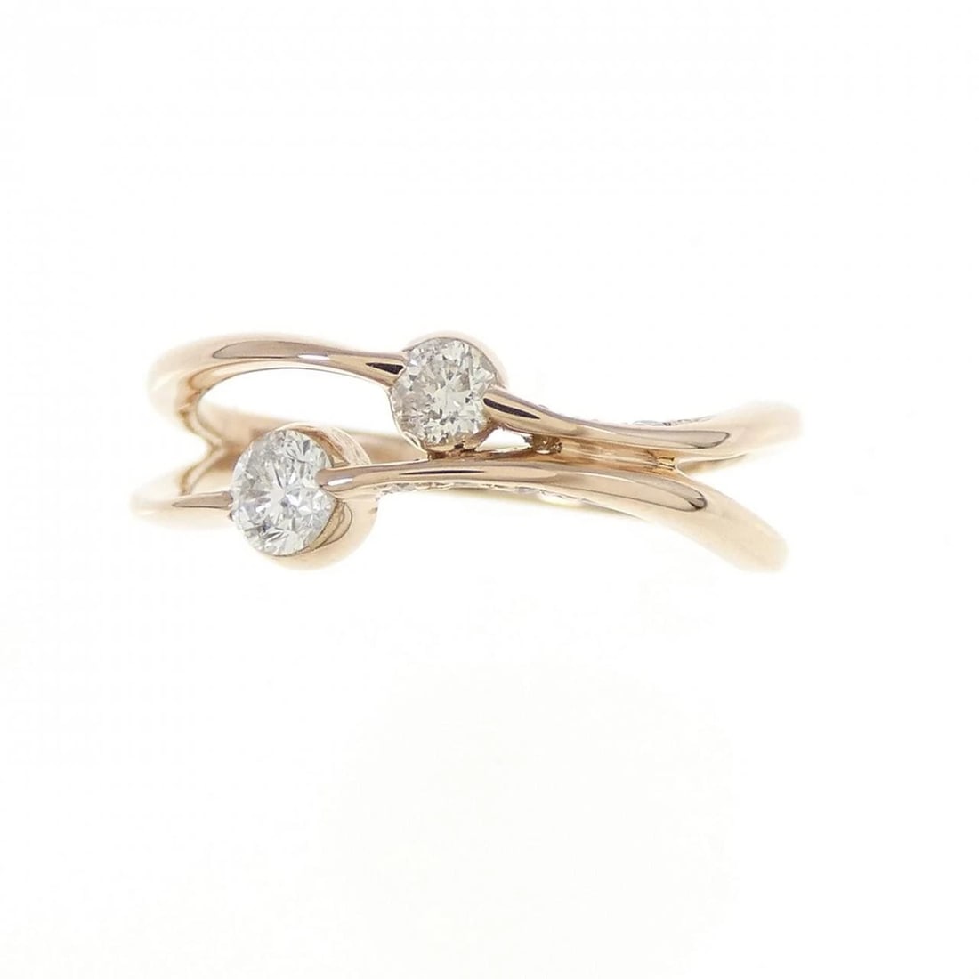 K18PG DIAMOND RING: K18PG Diamond Ring Brand: Unbranded Type/Style: Diamond Ring Material: K18 Pink Gold, Main Stone Natural Color: Pink Gold Size: US4 Accessories: None Accessories Notice: When purchasing pre-owned