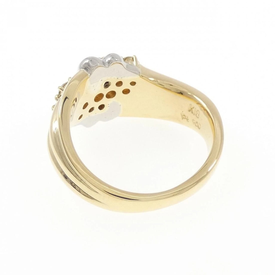 K18YG/PT900 DIAMOND RING - 3
