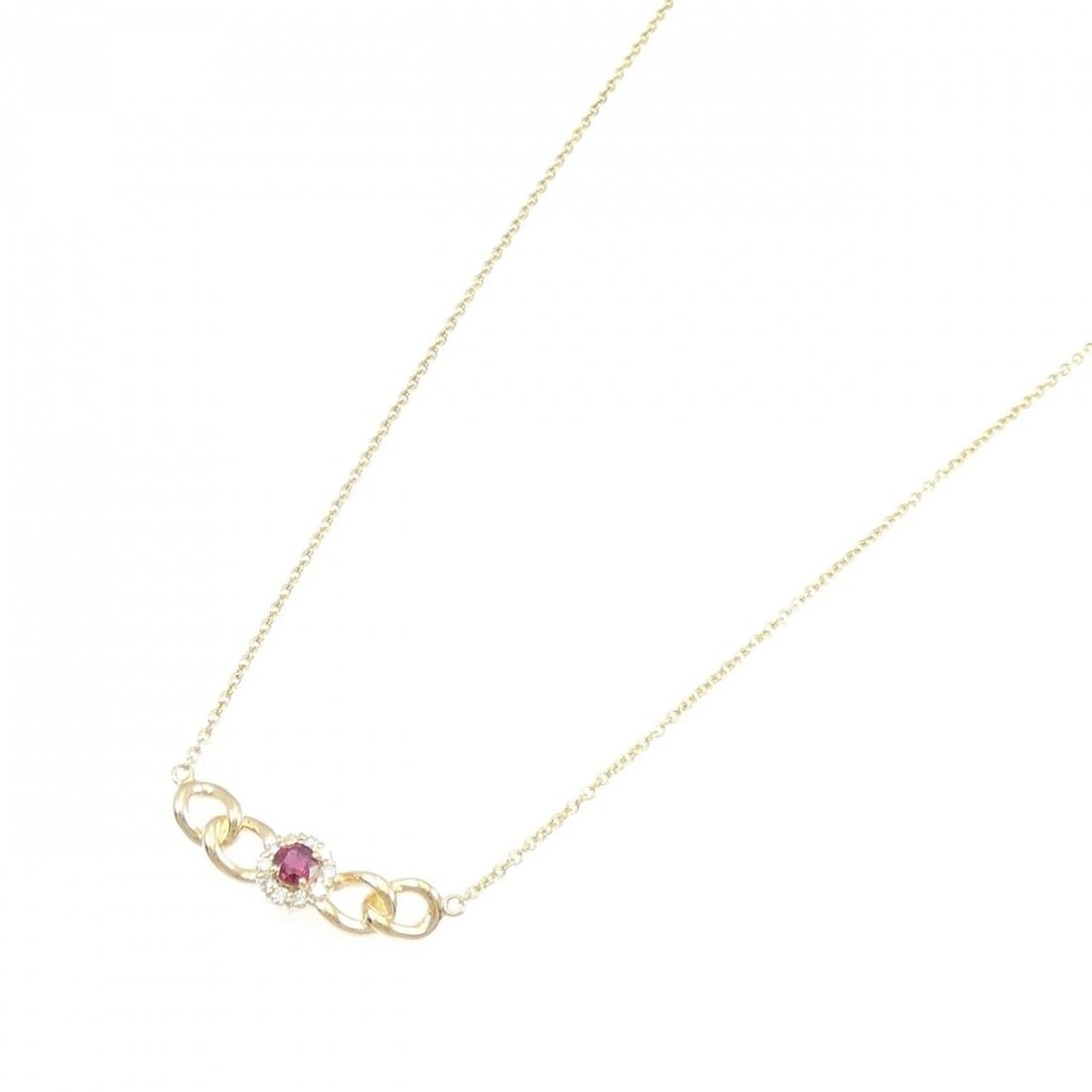 18K YELLOW GOLD RUBY NECKLACE - 2