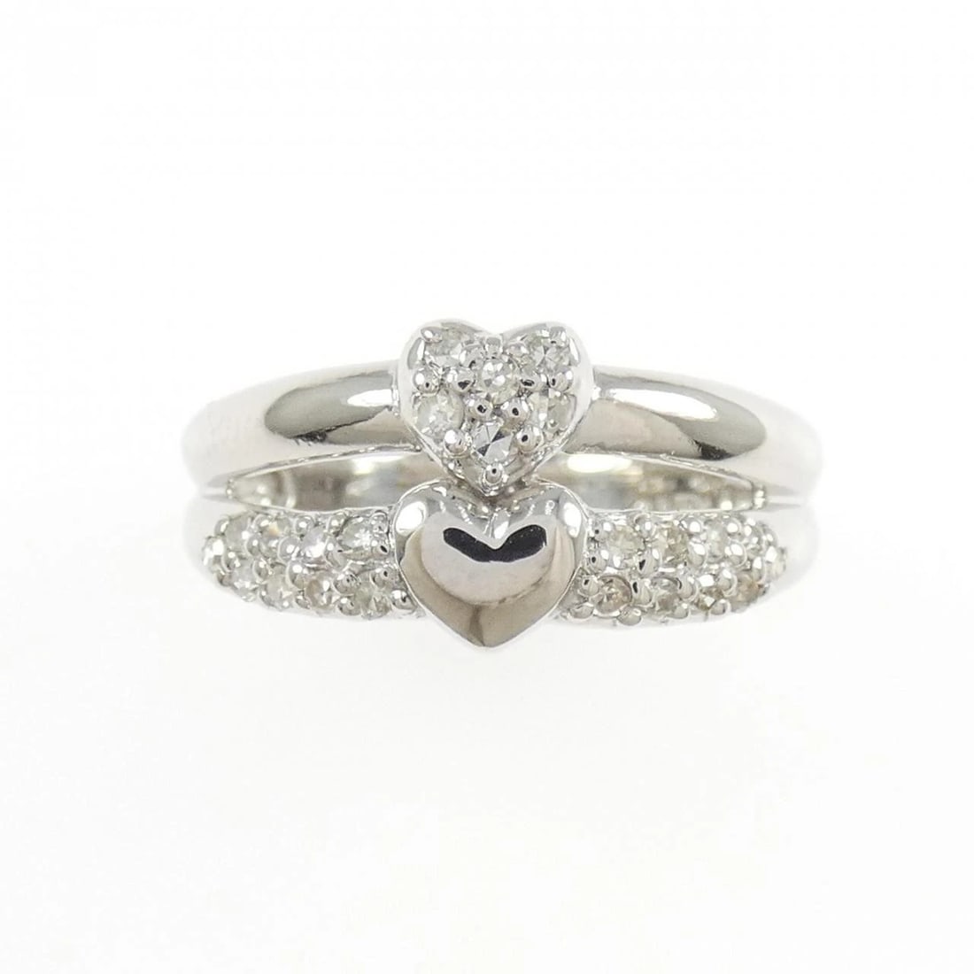 PT900 HEART DIAMOND RING - 2