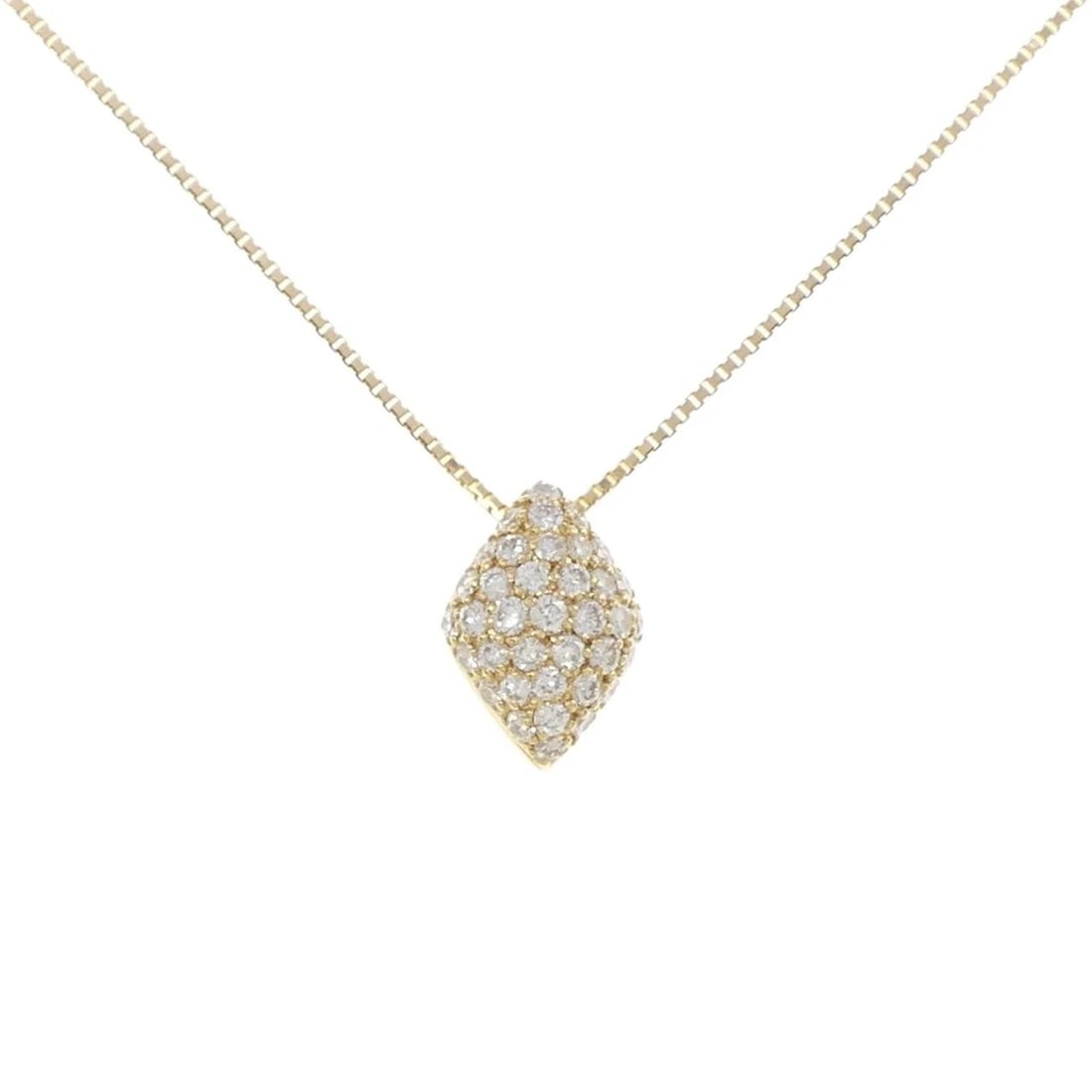 750YG/K18YG PAVE DIAMOND NECKLACE: 750YG/K18YG Pave Diamond Necklace Brand: Unbranded Type/Style: Diamond Necklace Material: 750 Yellow Gold/18K Yellow Gold, Main Stone Natural Color: yellow gold Size: length 45cm Pendant length