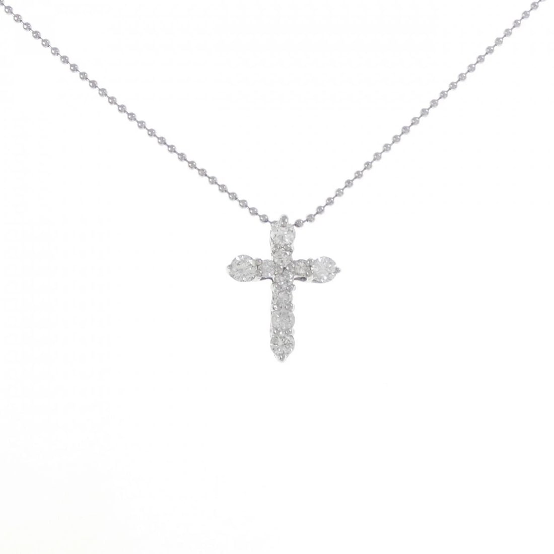 PT900/PT850 CROSS DIAMOND NECKLACE: PT900/PT850 Cross Diamond Necklace Brand: Unbranded Type/Style: Diamond Necklace Material: Platinum900/Platinum850, Main Stone Natural Color: Platinum Size: length 42cm Pendant length approx. x width