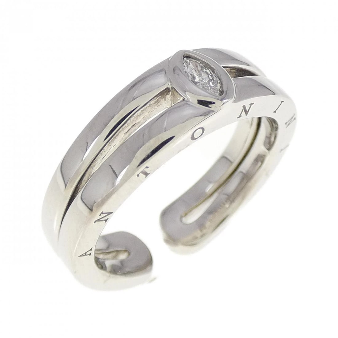 ANTONINI DIAMOND RING: Antonini Diamond Ring Brand: ANTONINI Type/Style: Antonini Ring Material: Platinum950, Main Stone Natural Color: Platinum Size: US5 3/4 Accessories: None Accessories Notice: When purchasing pre-owned