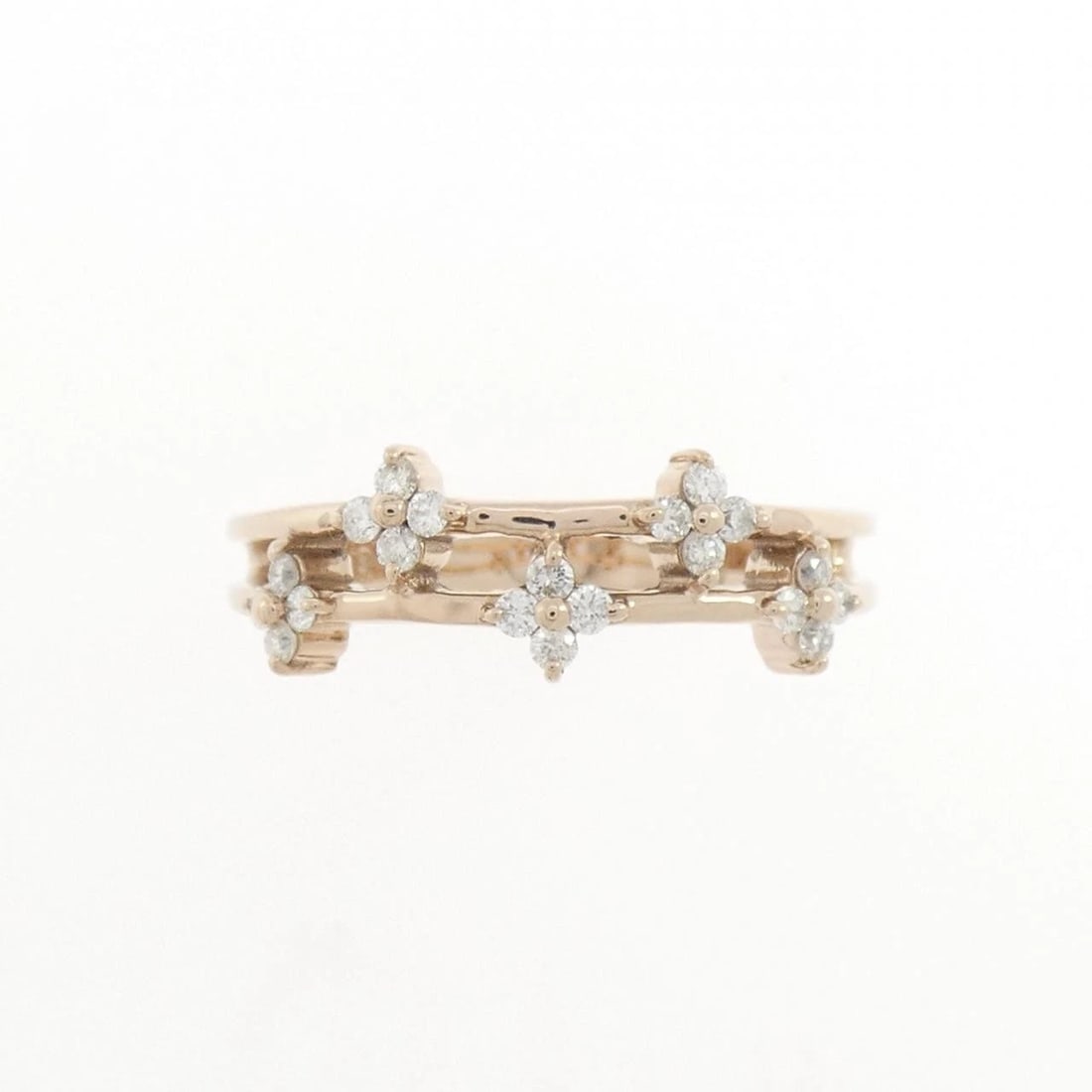 K18PG FLOWER DIAMOND RING - 2