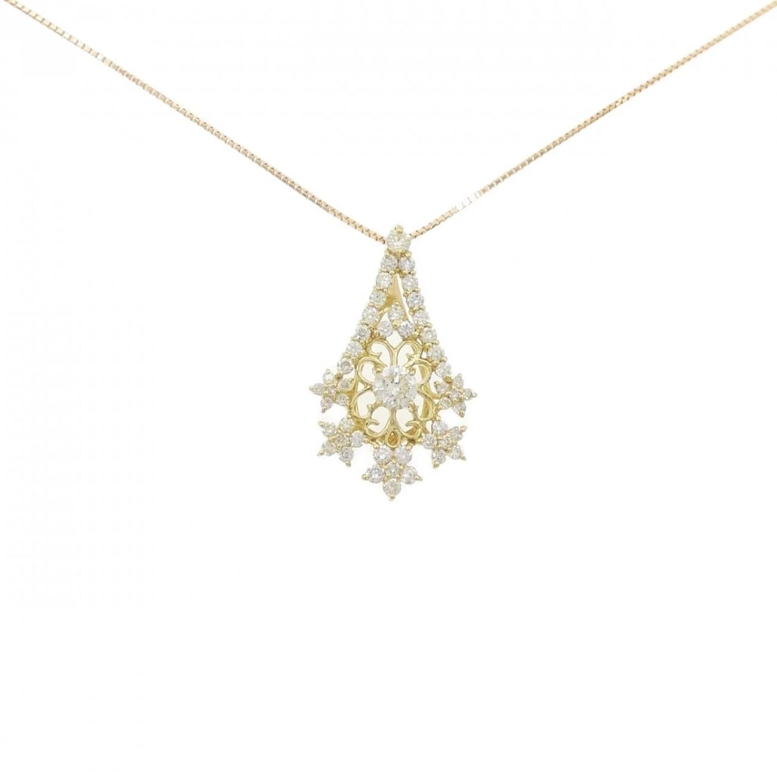 K18YG DIAMOND NECKLACE: K18YG Diamond Necklace Brand: Unbranded Type/Style: Diamond Necklace Material: K18 yellow gold, Main Stone Natural Color: yellow gold Size: length 45cm Pendant length approx. x width approx.: