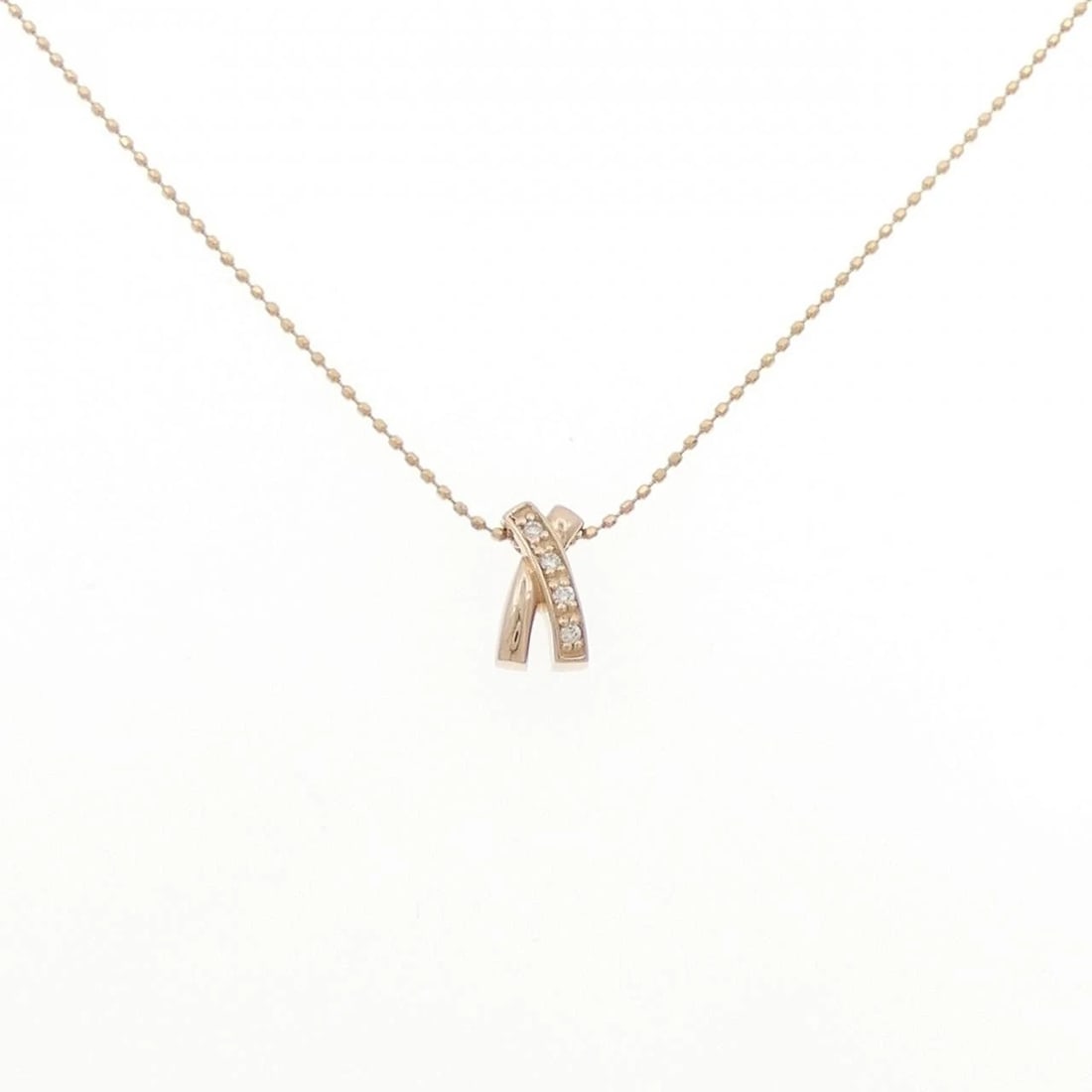 K18PG DIAMOND NECKLACE: K18PG Diamond Necklace Brand: Unbranded Type/Style: Diamond Necklace Material: K18 Pink Gold, Color: Pink Gold Size: length 40cm Pendant length approx. x width approx.: 9.4mmx5.1mm Chain maximum