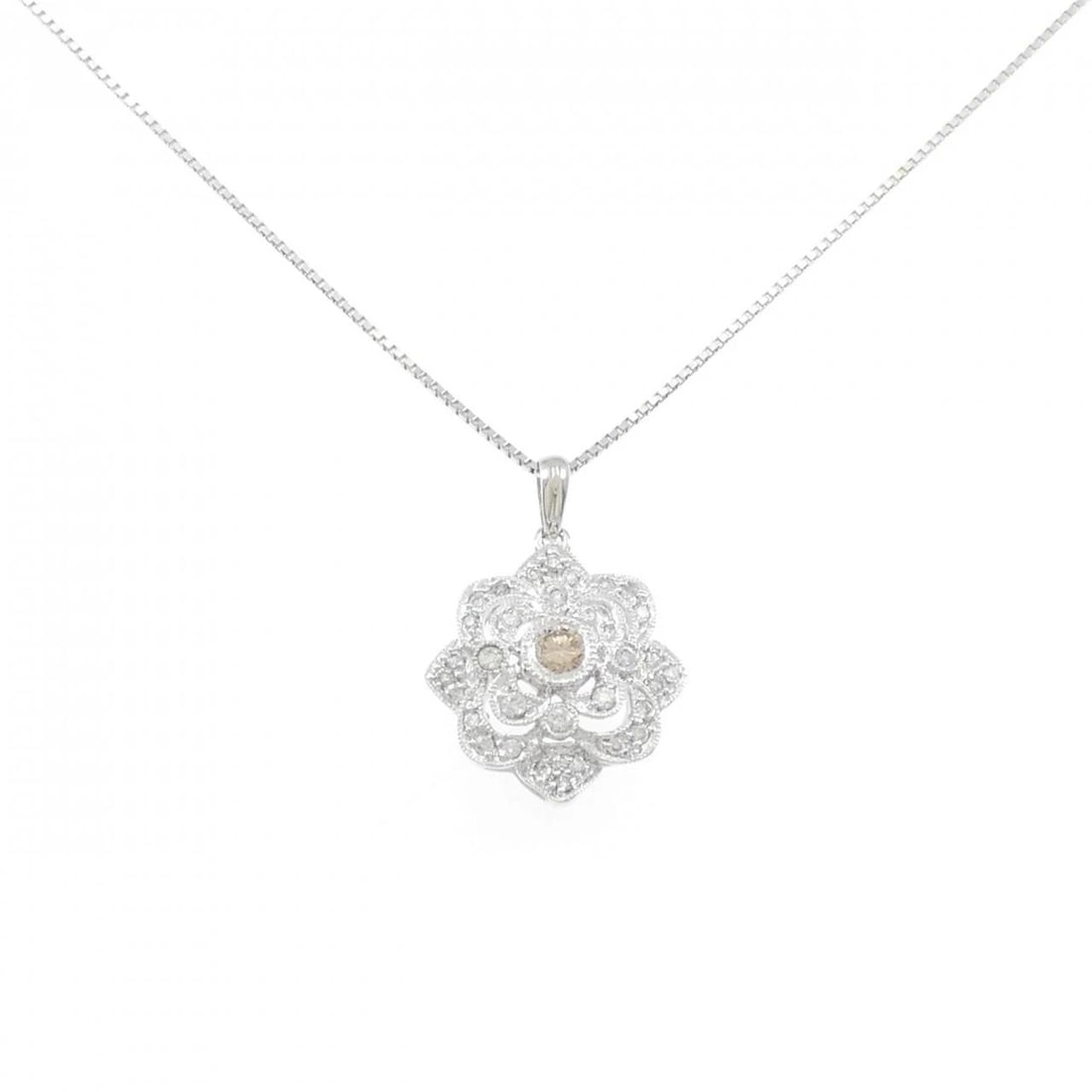 K18WG DIAMOND NECKLACE: K18WG Diamond Necklace Brand: Unbranded Type/Style: Diamond Necklace Material: K18 white gold, Main Stone Natural Color: white gold Size: length 45cm Pendant length approx. x width approx.: