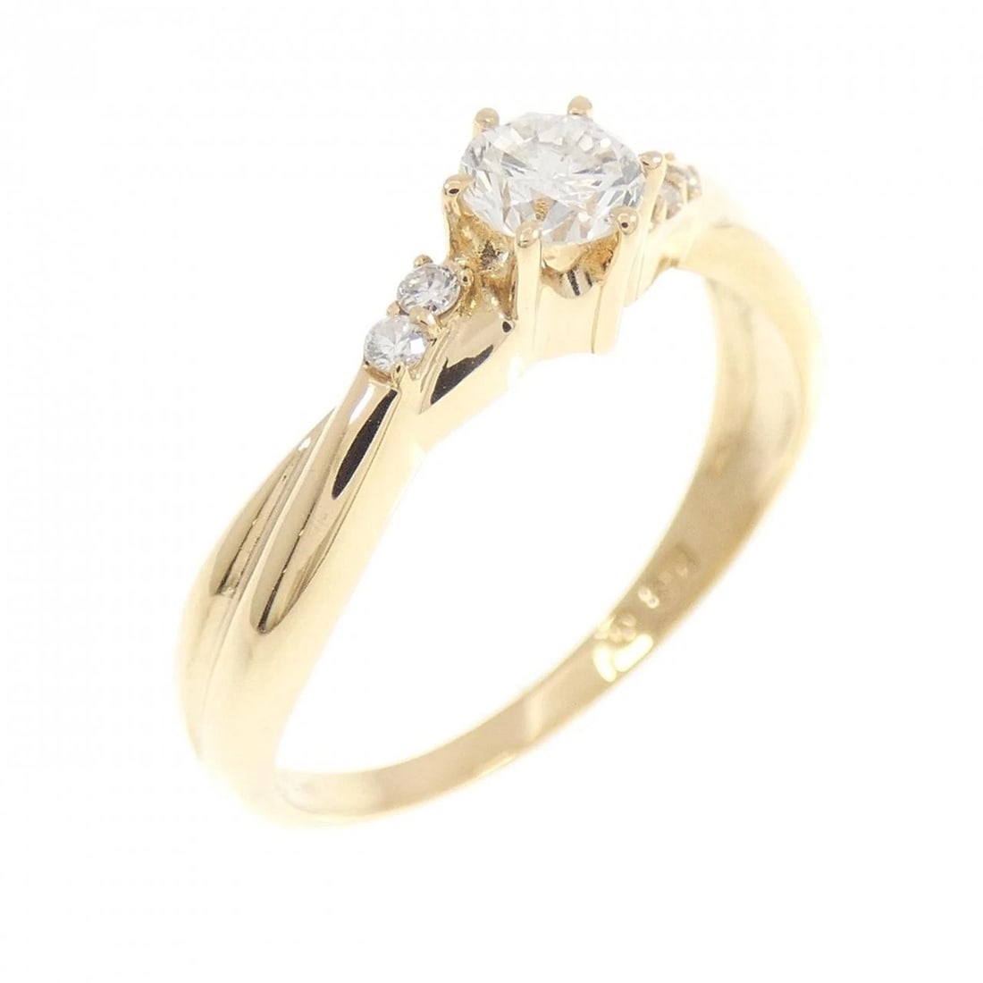 K18YG DIAMOND RING: K18YG Diamond Ring Brand: Unbranded Type/Style: Diamond Ring Material: K18 yellow gold, Main Stone Natural Color: yellow gold Size: US5 3/4 Accessories: None Accessories Notice: When purchasing