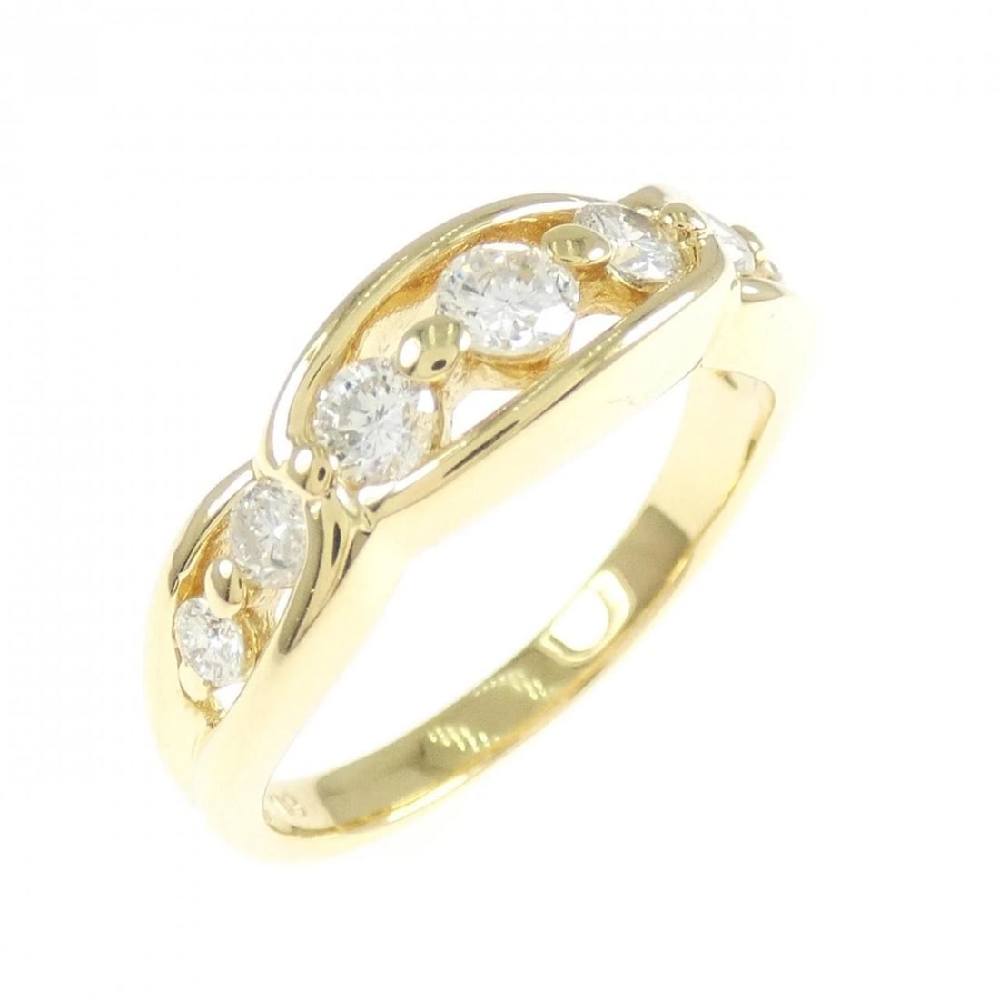 K18YG DIAMOND RING: K18YG Diamond Ring Brand: Unbranded Type/Style: Diamond Ring Material: K18 yellow gold, Main Stone Natural Color: yellow gold Size: US6 1/4 Accessories: None Accessories Notice: When purchasing