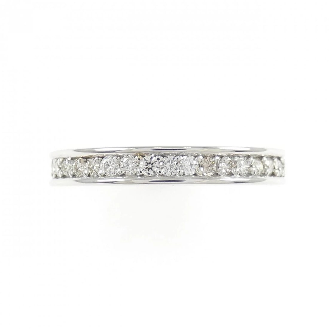 K18WG HALF ETERNITY DIAMOND RING - 2