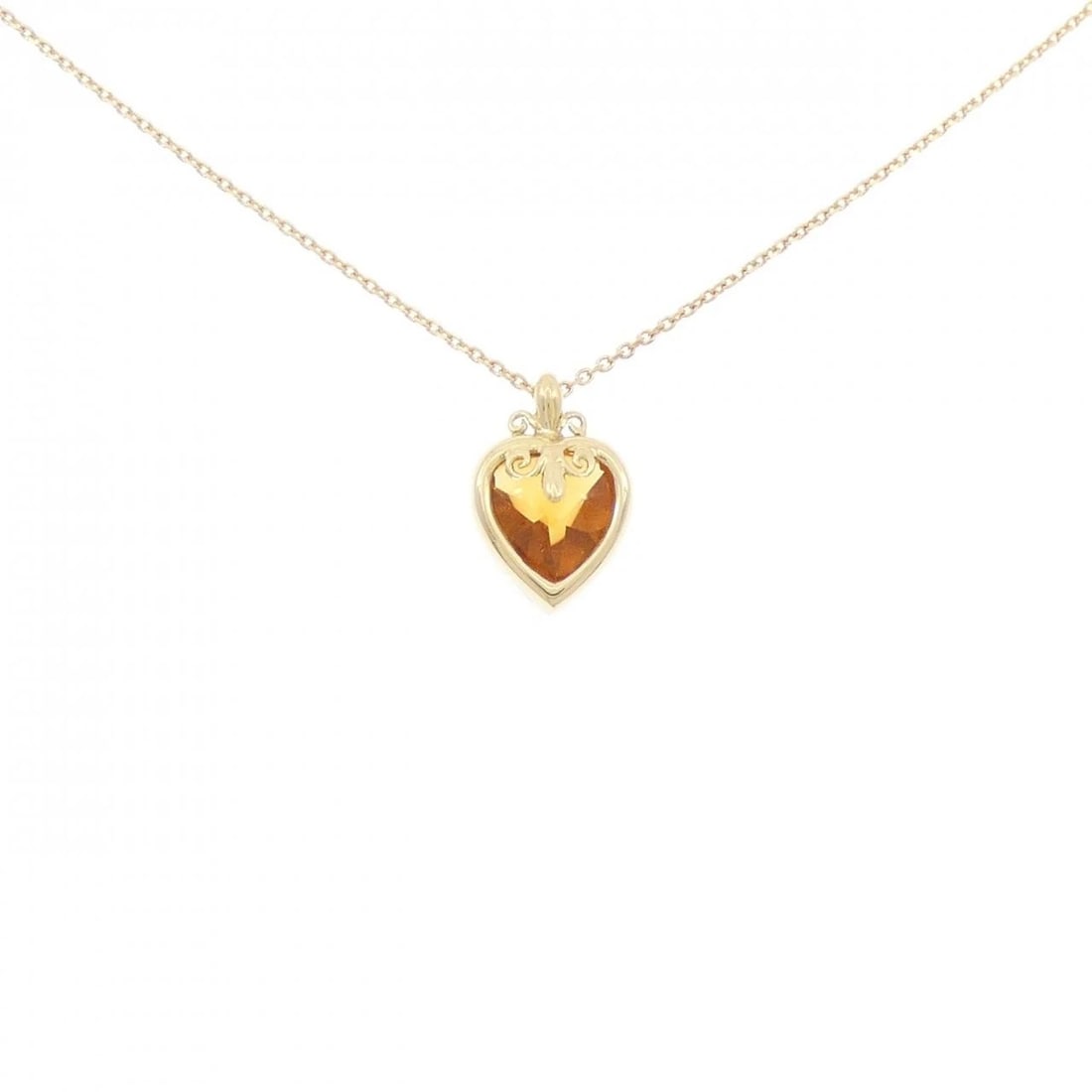 K18YG HEART CITRINE NECKLACE: K18YG Heart Citrine Necklace Brand: Unbranded Type/Style: Citrine Necklace Material: K18 yellow gold, Main Stone Natural Color: yellow gold Size: length 40cm Pendant length approx. x width approx.: