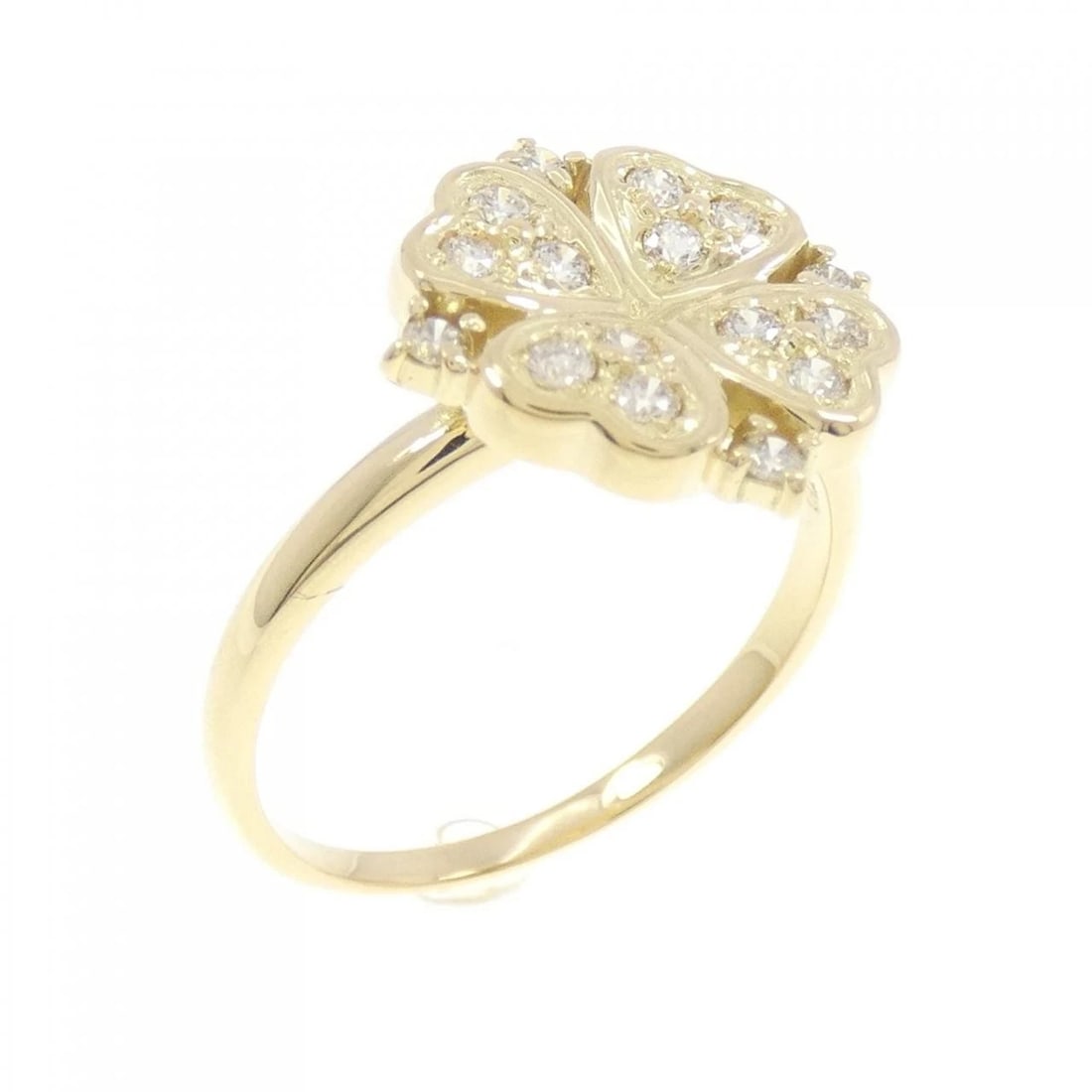 K18YG CLOVER DIAMOND RING: K18YG Clover Diamond Ring Brand: Unbranded Type/Style: Diamond Ring Material: K18 yellow gold, Main Stone Natural Color: yellow gold Size: US7 Accessories: None Accessories Notice: When purchasing