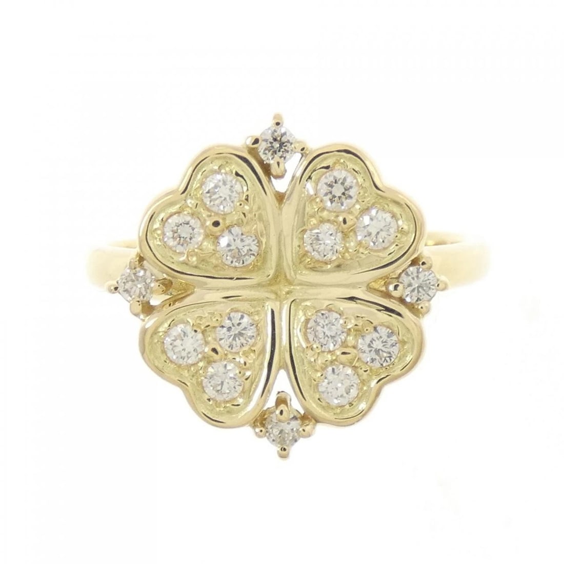 K18YG CLOVER DIAMOND RING - 2