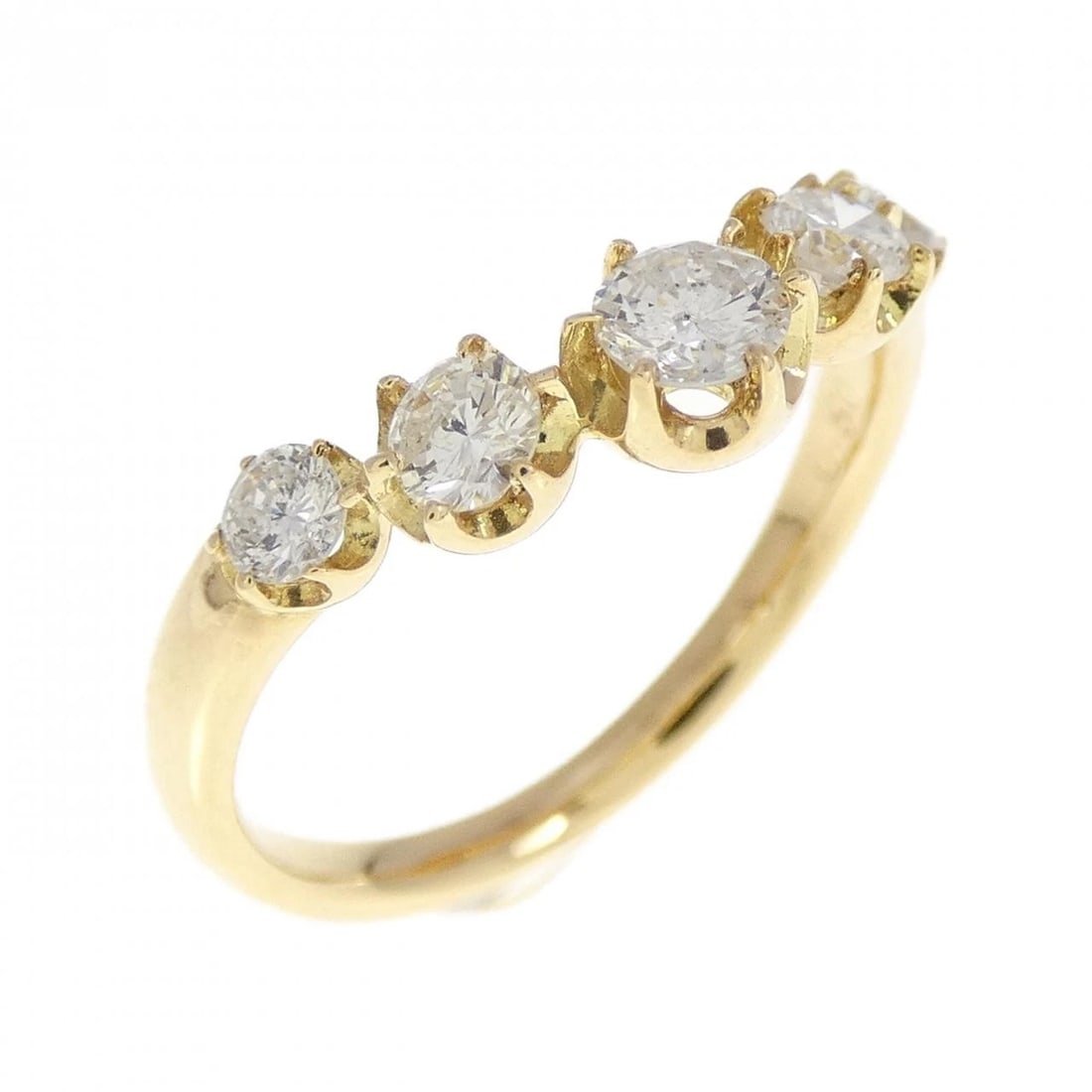 K18YG DIAMOND RING: K18YG Diamond Ring Brand: Unbranded Type/Style: Diamond ring Material: K18 yellow gold, Main Stone Natural Color: yellow gold Size: US5 3/4 Accessories: None Accessories Notice: When purchasing