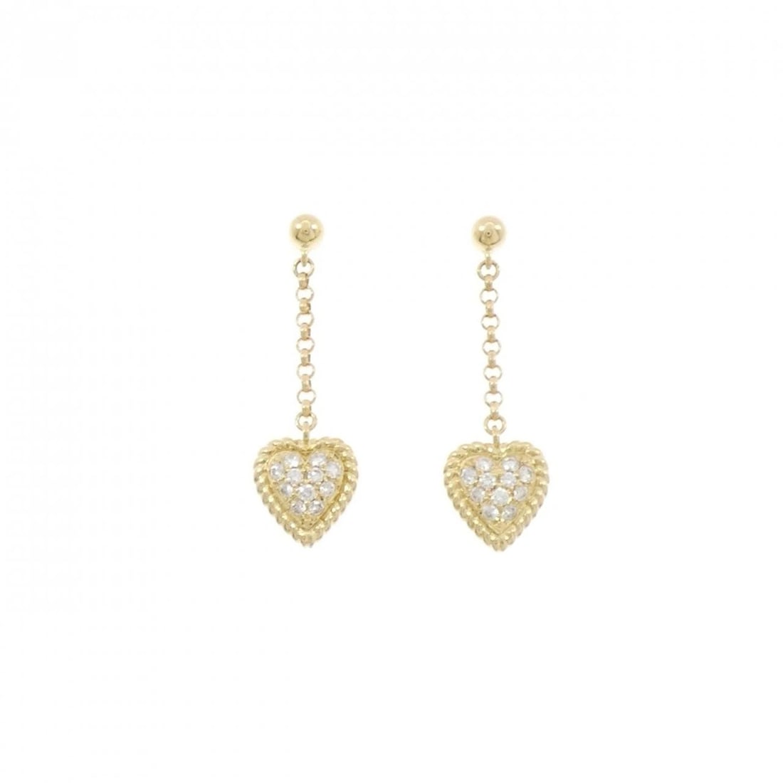 K18YG HEART DIAMOND PIERCE: K18YG Heart Diamond Pierce Brand: Unbranded Type/Style: Diamond Pierce/Earring Material: K18 yellow gold, Color: yellow gold Size: Approximate dimensions (height x width): 26.8mm x 8.1mm Accessories: