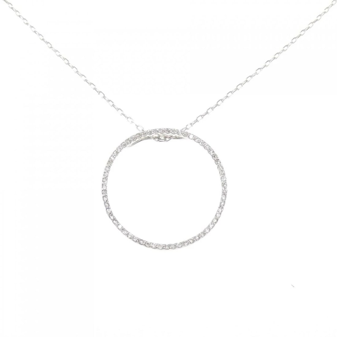 K18WG DIAMOND NECKLACE: K18WG Diamond Necklace Brand: Unbranded Type/Style: Diamond Necklace Material: K18 white gold, Color: white gold Size: length 45cm Diameteraround: 22.0mm Chain maximum width approx.: 1.0mm