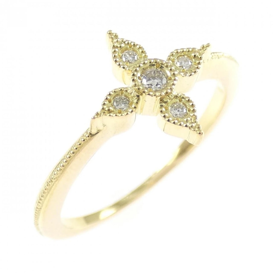 K18YG DIAMOND RING: K18YG Diamond Ring Brand: Unbranded Type/Style: Diamond Ring Material: K18 yellow gold, Main Stone Natural Color: yellow gold Size: US5 Accessories: None Accessories Notice: When purchasing pre-owned