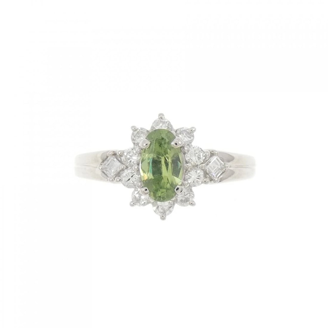 PT900 DEMANTOID GARNET RING - 2