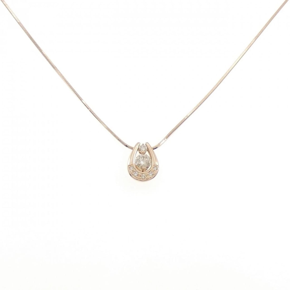 K18PG DIAMOND NECKLACE: K18PG Diamond Necklace Brand: Unbranded Type/Style: Diamond Necklace Material: K18 Pink Gold, Main Stone Natural Color: Pink Gold Size: length 45cm Pendant length approx. x width approx.: